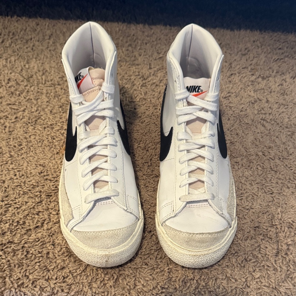 Nike Women’s White and Black High-Top Sneakers